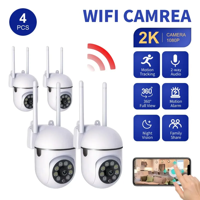

4PICS ZIICAM Dual Antenna 360° IR Night Vision, Auto Anomaly Detect, App Alerts, Auto Track, 2-Way Audio, SD Slot, Smart Cam