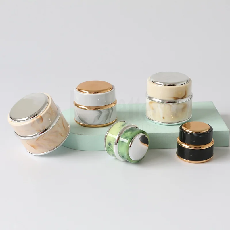1PCS 15ML Marble Pattern Cream Bottle Portable Nail Polish Bottles Refillable Travel Size Empty Perfume Sprayer Distributor