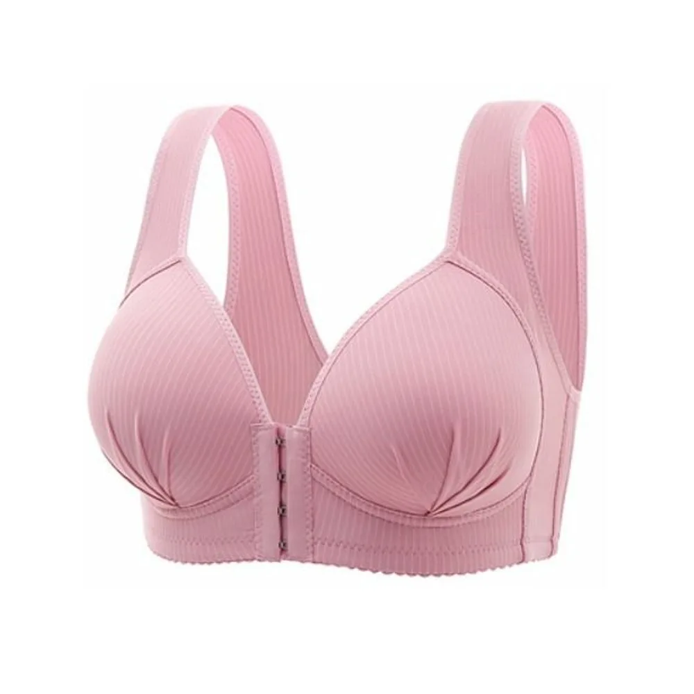 

Sweet Large Size Wireless Deep V Bras Front Button Anti-sagging Seamless Bra Shockproof Underwear Women's Push Up Bra Girls