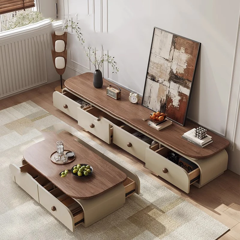 حامل تلفزيون للتخزين الخشبي، شاشة عرض متنقلة، أدراج غرفة المعيشة الفاخرة، منظم طاولة التلفزيون العالمي، أثاث منزلي من Muebles #3