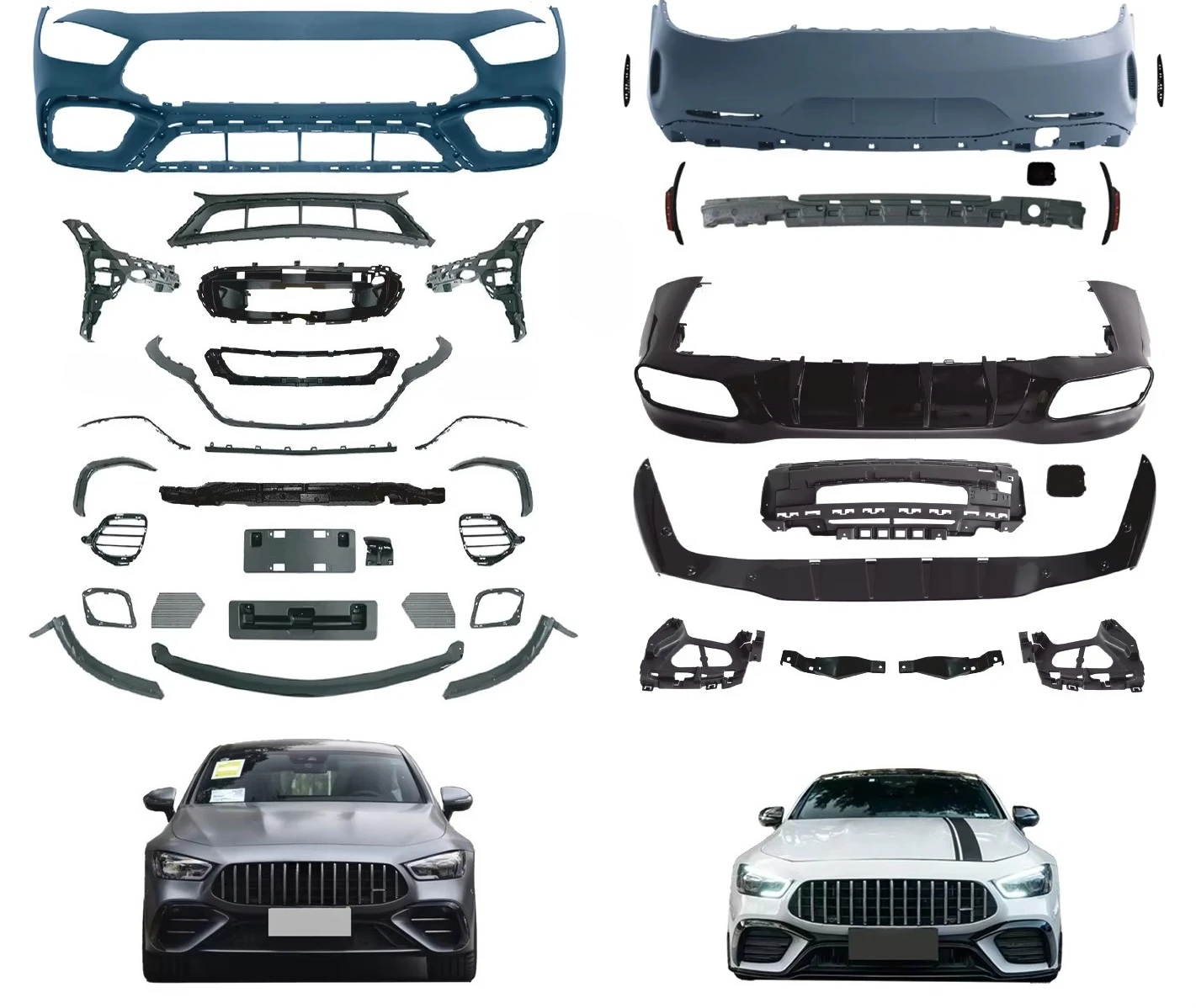 New Condition for W290 GT Car Bumpers Front Bumper Rear Diffuser Side Skirt Bumper Grill in Plastic Material