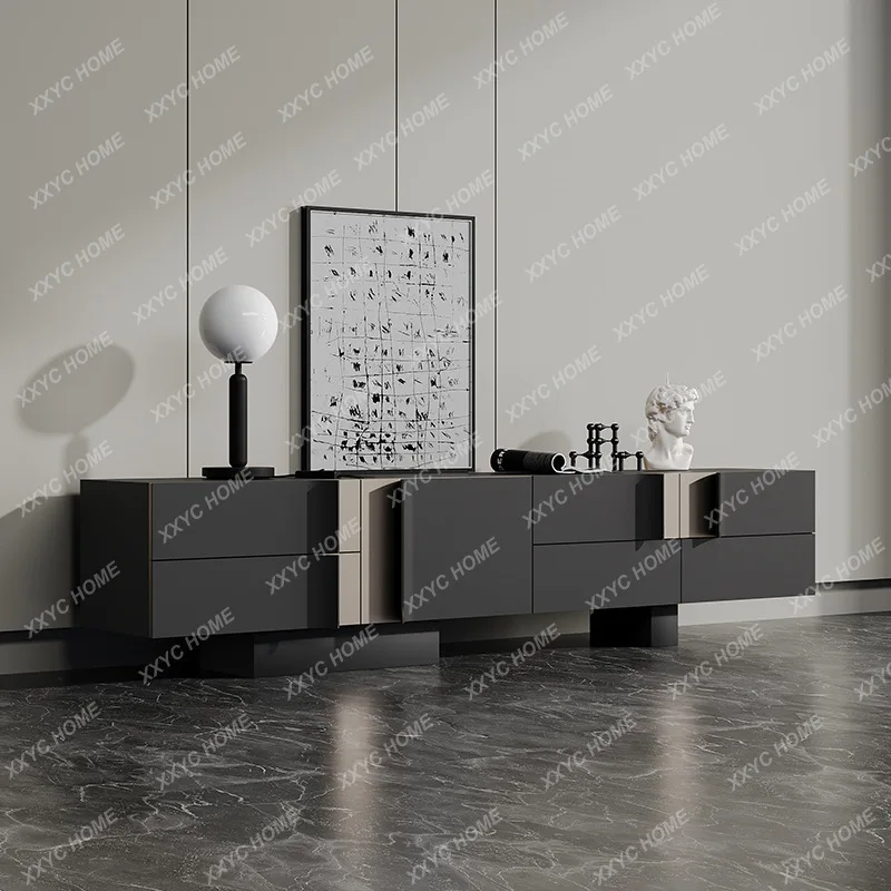 AA light luxury TV cabinet household living room wall storage cabinet modern villa solid wood audio-visual cabinet