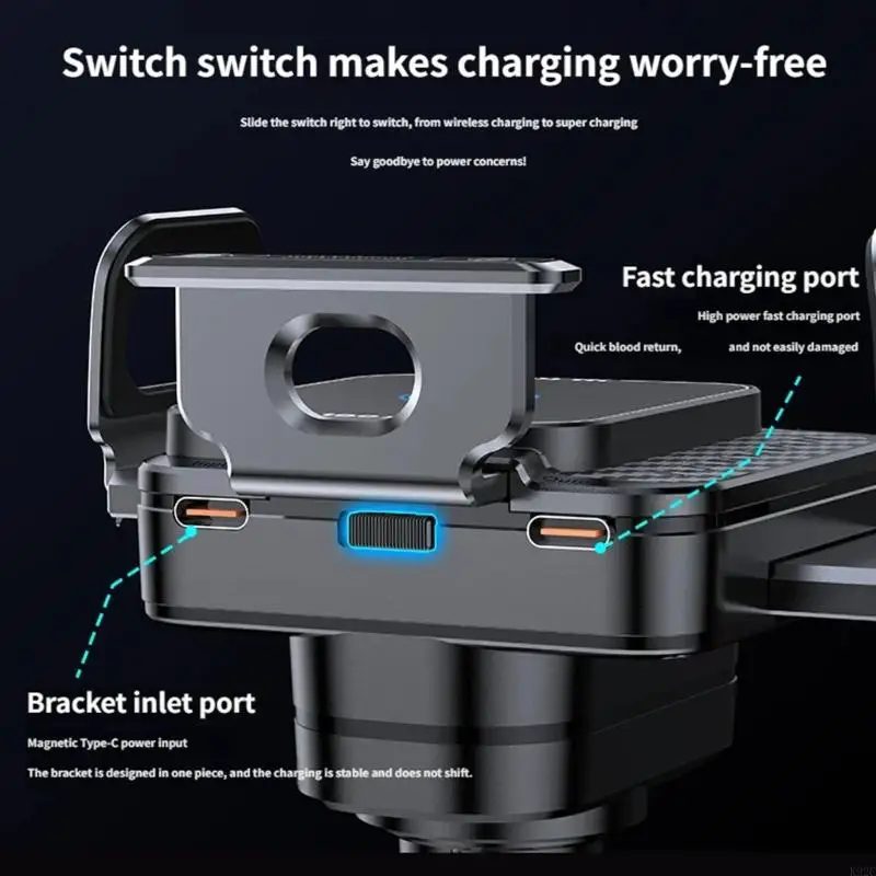 

Car Mount Phone Holder With Wireless Charging Adjustable Car Air Vent Phone Mount Stand For Daily Driving K92C