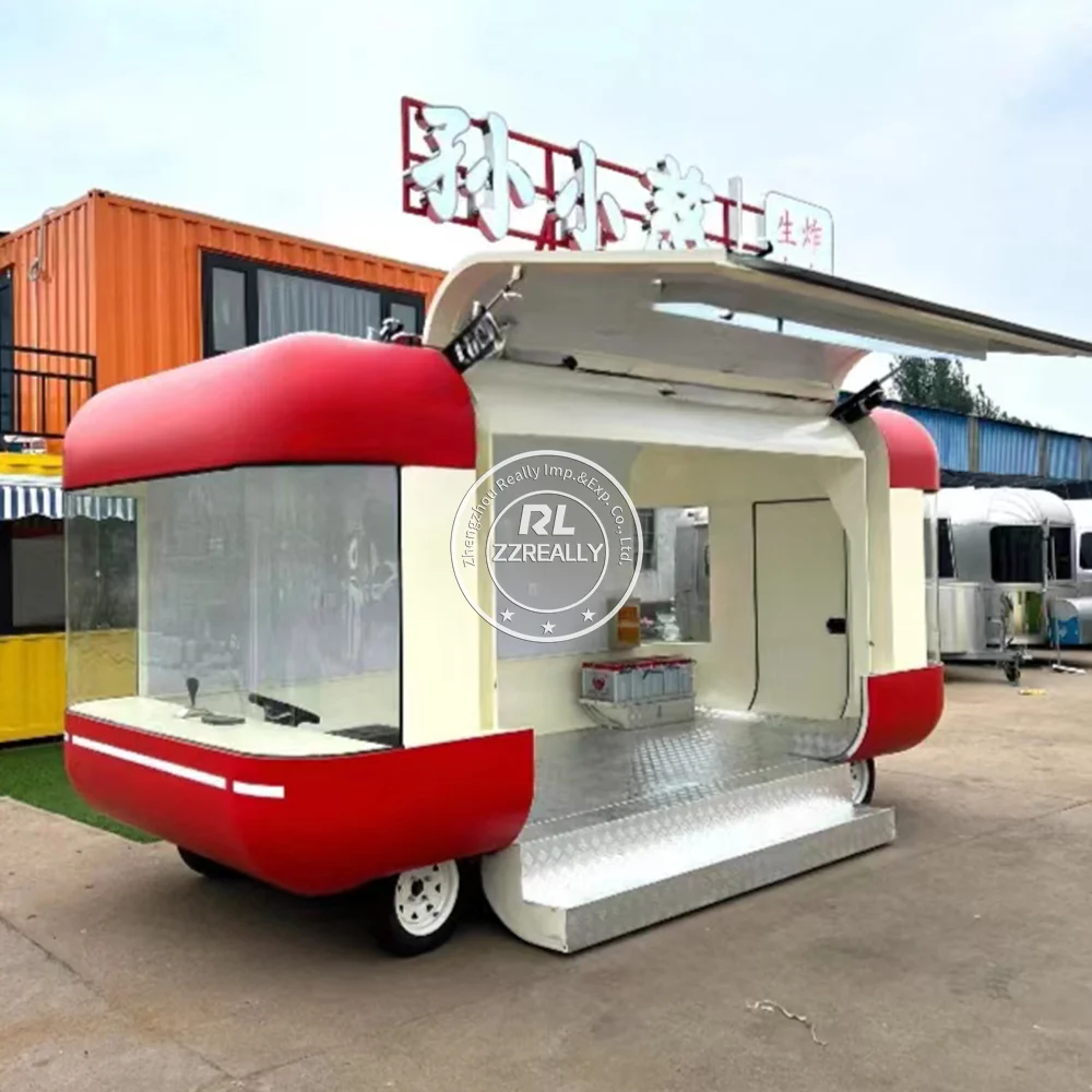 شاحنة طعام متعددة الوظائف مجهزة بالكامل في المطاعم Airstream Street Snack Pizza Kiosk Concession Food Trailer