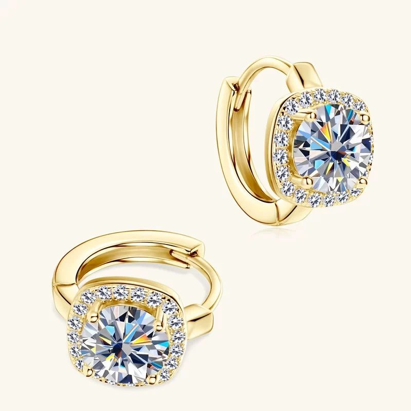 أقراط مويسانيتي من الفضة الإسترليني عيار 925: بسيطة، أنيقة، أنيقة، عالية الجودة، مناسبة لكل من الرجال والنساء