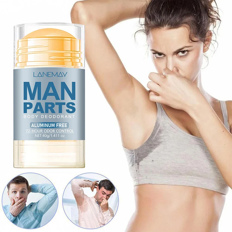 Men Body Deodorant Stick 72‑hour Odor Control Glycerin Mint Scent Long Lasting Fragrance Refresh Skin Care Deodorant Stick 40g