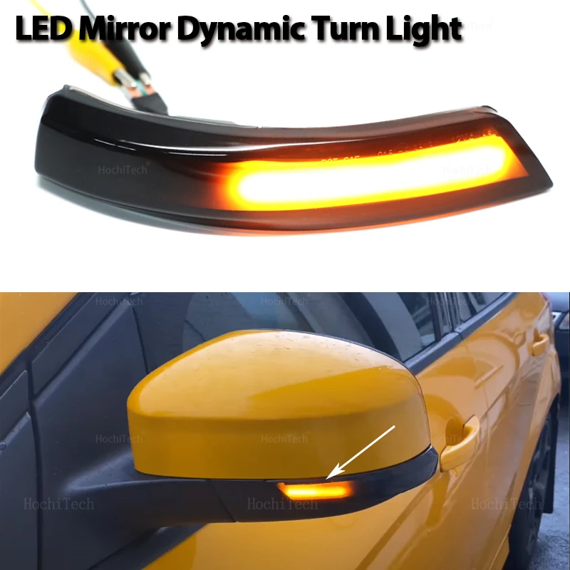 Dynamic Black LED Turn Signal Light Sequential Rearview Mirror Light For Ford Focus 2 MK2 Focus 3 MK3 3.5 Mondeo MK4 EU