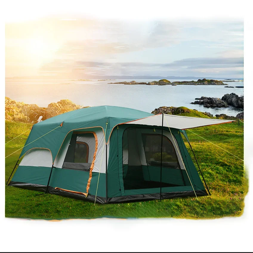 5-8 Person Family Camping Tent 4 Season 2 Rooms 1 Living Room Waterproof Outdoor Tent