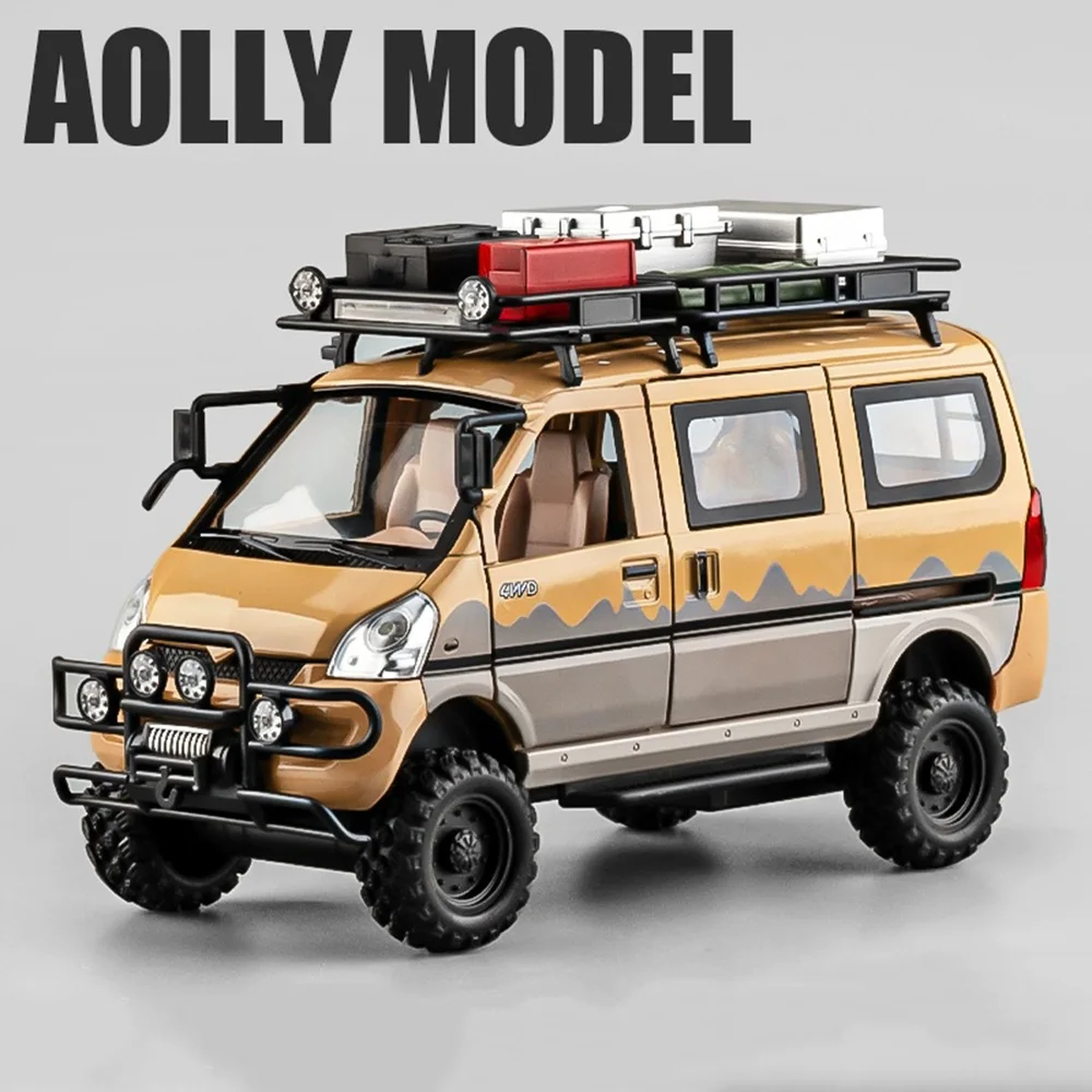 

1:24 WuLing VAN Mitsubishi DelicaAlloy, литая под давлением модель автомобиля, игрушки, двери, открытый звук, свет, откат, миниатюрный автомобиль, подарок для детей