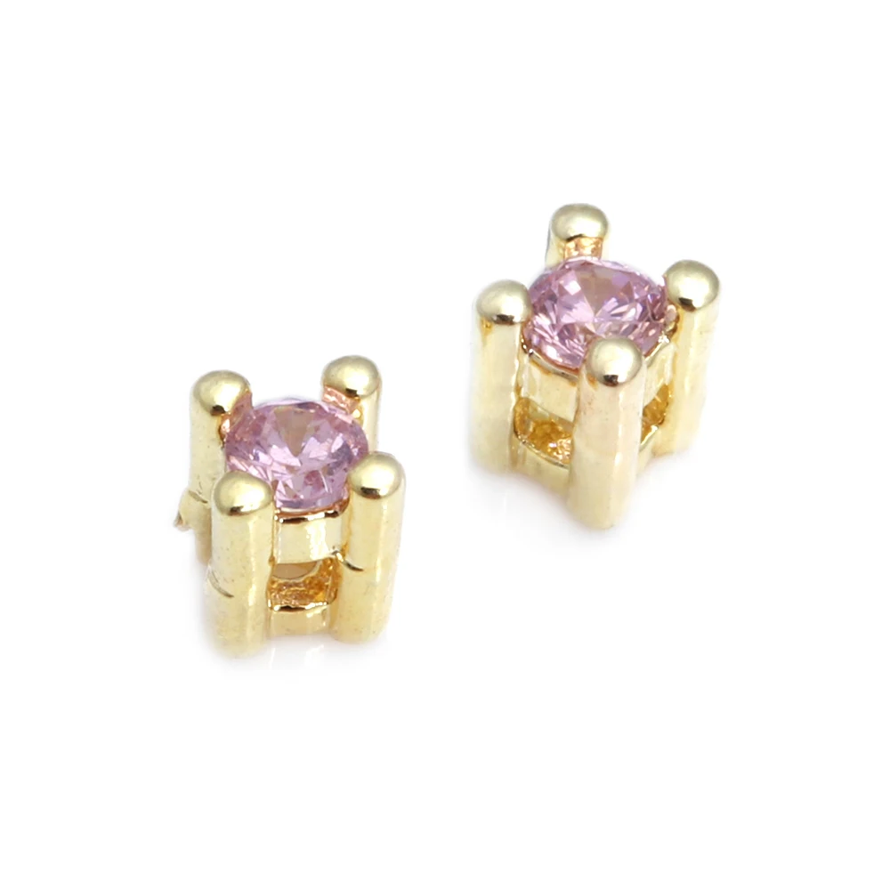 3MM 4MM 7.5MM High Quality 18K Gold Color Brass with Zircon Round Spacer Beads Bracelet Beads Diy Jewelry Making Accessories