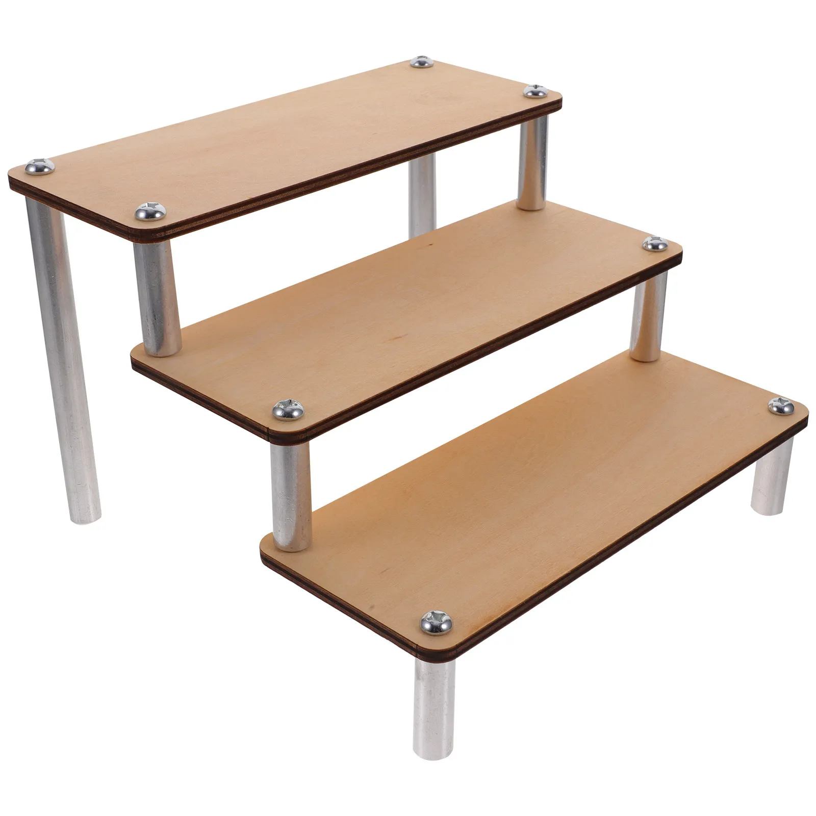 Wooden Riser Display Stand Elegant Multi Level Collection Organizer Holder for Handicrafts Perfume Jewelry Makeup Cosmetics