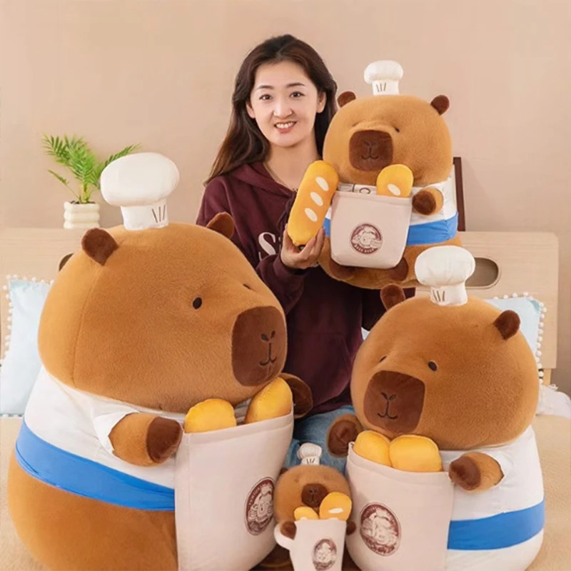 

Кавайная плюшевая игрушка, милый шеф-повар, капибара, хлеб, выпечка хомяка, мягкая кукла, детский подарок на день рождения, приятное наполненное животное, плюшевое