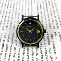 Stock Manual Old Mechanical Watch Send with Black Leather for Men Hand Wind Wristwatch Man Reloj Unique Orologio Male Clock