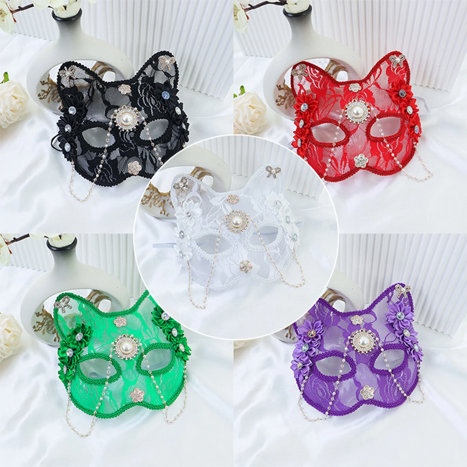 Sexy Spitze Maske Frauen Katze Fuchs Maske Dance Party Leistung Maskerade Paar Tier Cosplay Liefert Gesicht Dekor Augen Zubehör