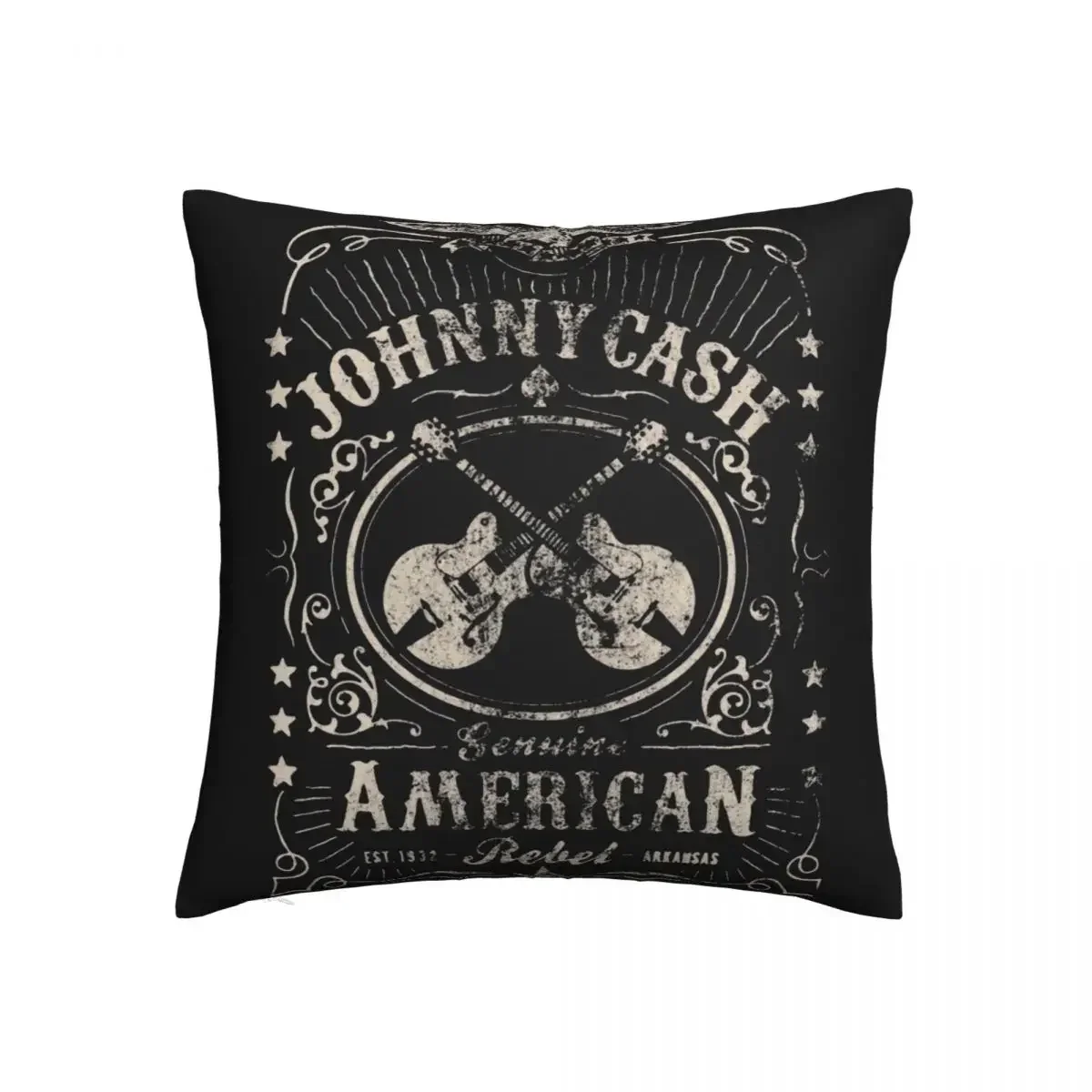 Johnny Cash Pillow Case johnny cash Square Polyester Pillowcase Cushion Zipper Spring Cover