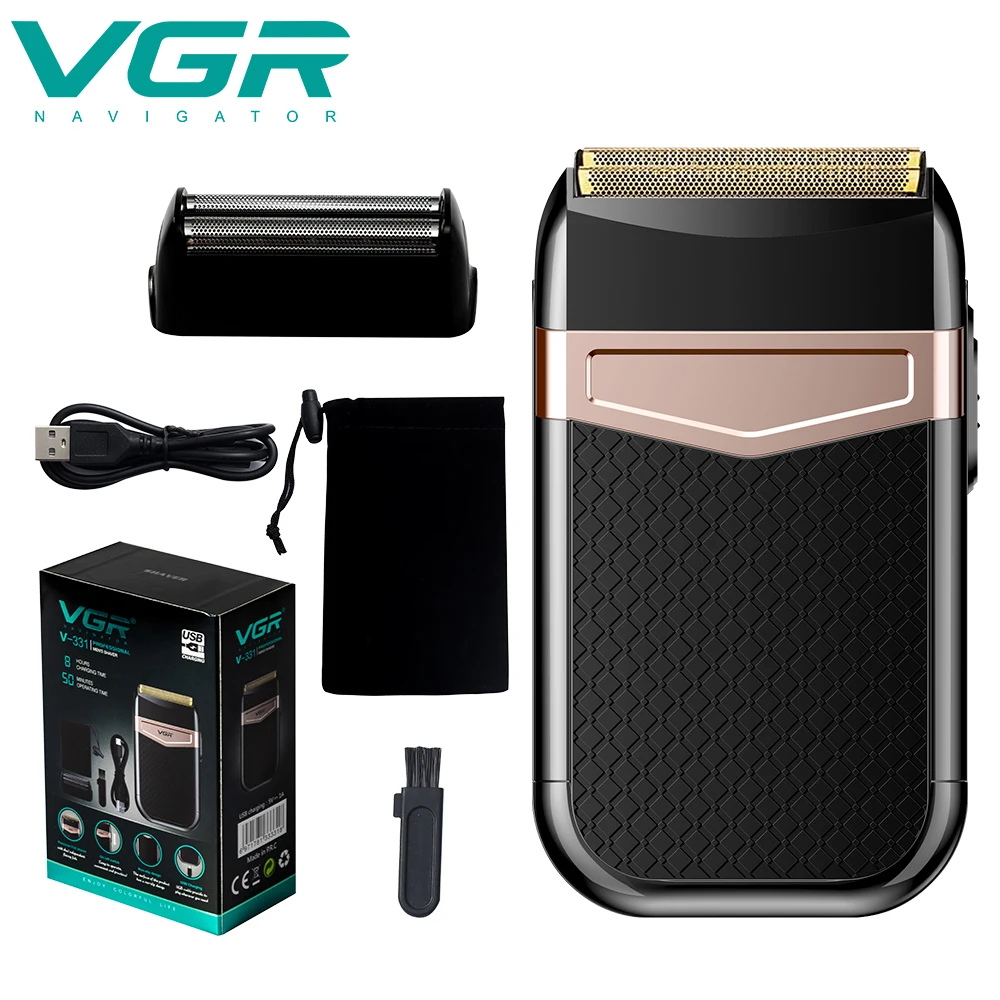 

VGR V-331 Electric Shaver Professional Trimmer Rechargeable Foil Single Blade Portable Men's Facial Hair Trimmer