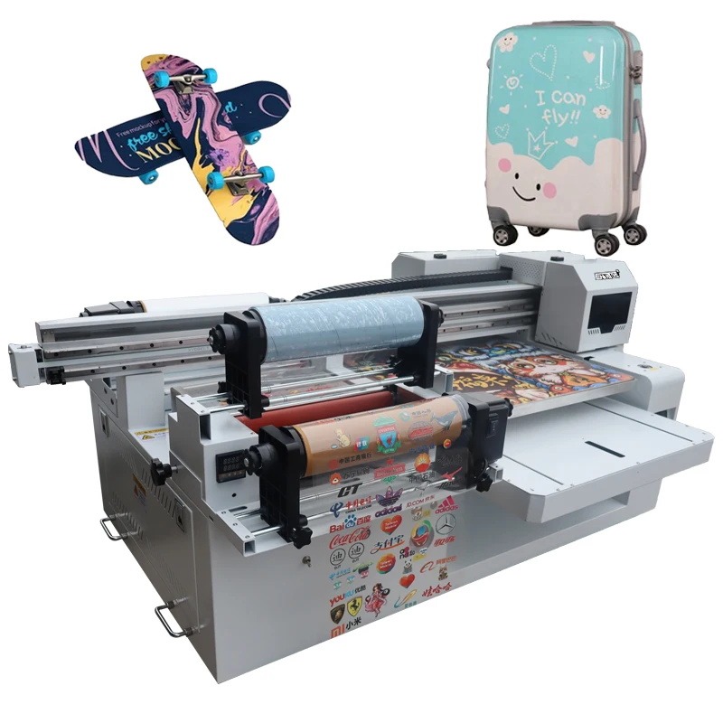 Multi-purpose Roll Flatbed Printer Optimized Design Latest Technology Automatic UV Inkjet Printer 60*90cm More Realistic