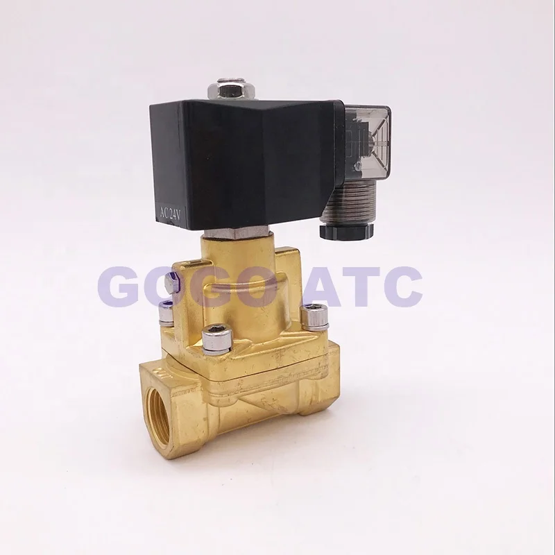 GOGO Brass 2 way water high temperature solenoid pneumatic steam control valve 1-1/2