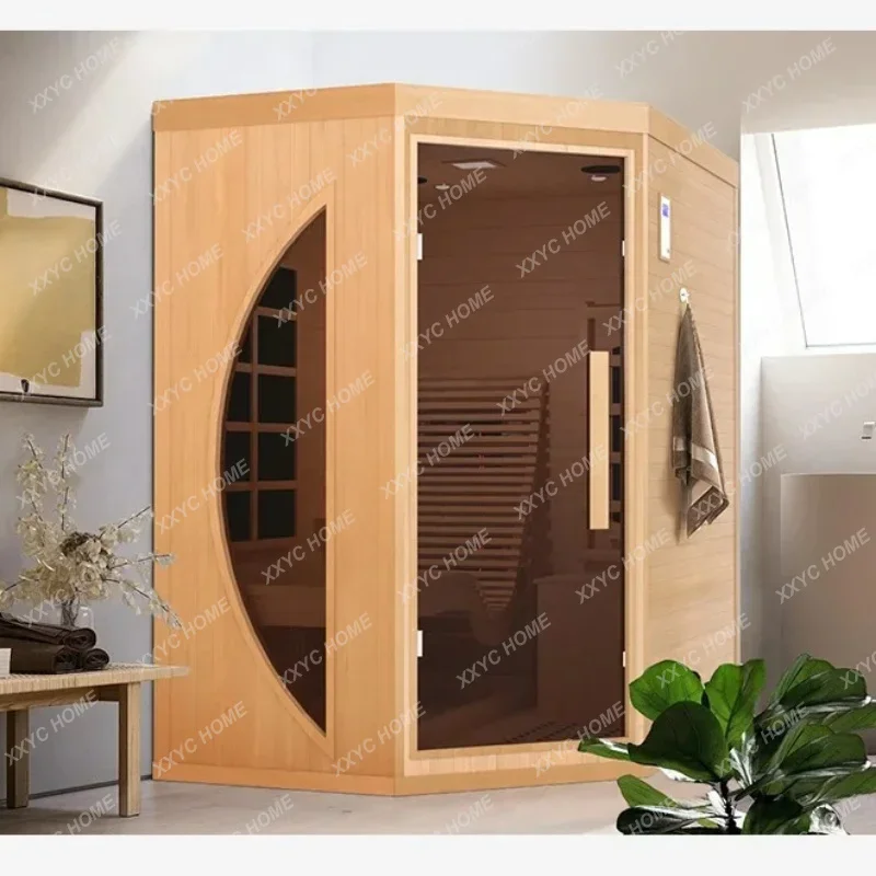 L Household, solid wood health sauna room Far infrared light wave physiotherapy room installation Dry steam room customizat