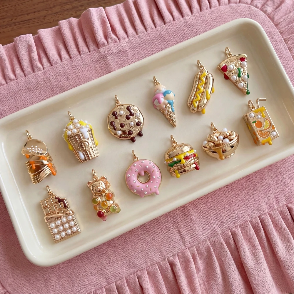 Neue frische und süße Dessert-Serie: Kartoffelchips, Eiscreme, Hot Dog DIY-Anhänger für Schmuck – Detail 1
