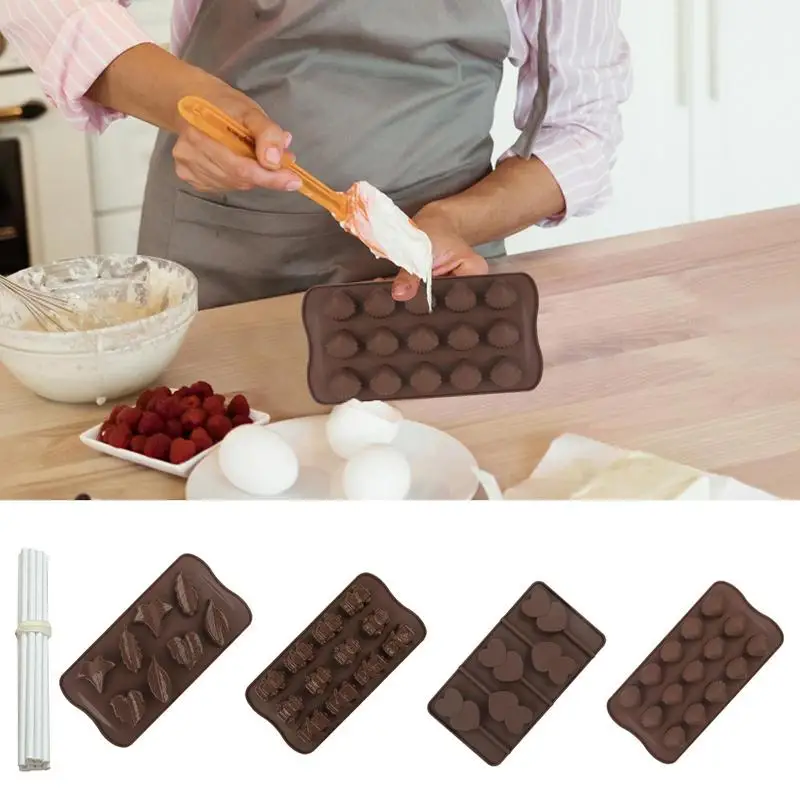 Silicone Chocolate Fructose Cake Baking Mold Pudding Ice Grid Candy Shaping Silicone Mold With Different Shapes