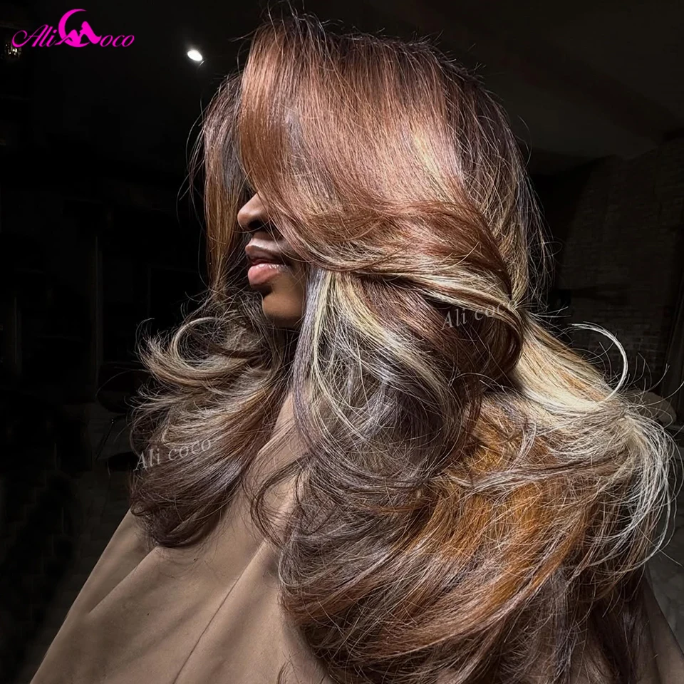

Парик из натуральных волос Highlights Stripe Blonde, 180% плотность, с кружевной застежкой 13x6, волнистый, прозрачный HD-кружевной фронт, предварительно прорезанный, для женщин