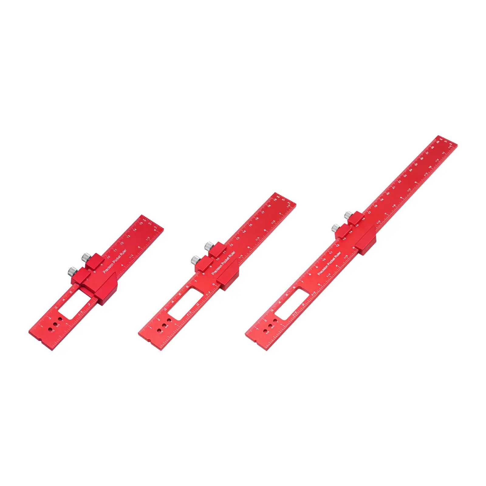 Regla de bolsillo de aluminio, bloque deslizante de 45 grados, escala precisa, resistente al desgaste, procesos CNC, regla cuadrada