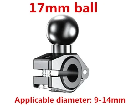 Aluminum Bicycle Motorcycle Fixed Bracket Adapter 17MM Ball Head Handlebar Bracket Base Bicycle Mobile Phone GPS Mount Stand