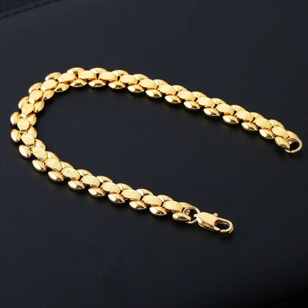 

Luxury 24K 9999 Pure Gold real gold Men's classic style bracelet