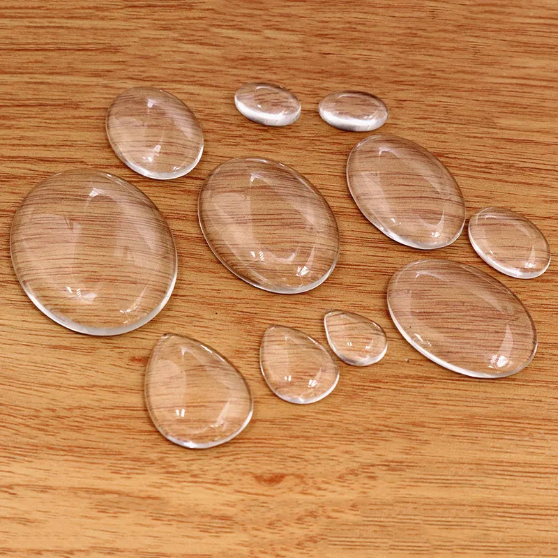 Drop Oval Clear Transparent Glass Cabochons for DIY Jewelry Making 10x14mm 13x18mm 18x25mm 20x30mm 25x35mm 30x40mm