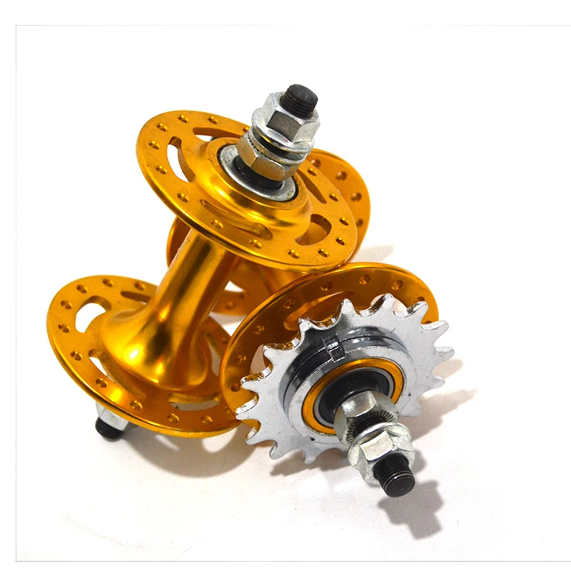 Bicycle Rear Wheel Hub, 32H Bead, Fixie Gear Hub, Aluminum Fixed Cube, 16T Fixed Pinion for Single Speed Track Bike