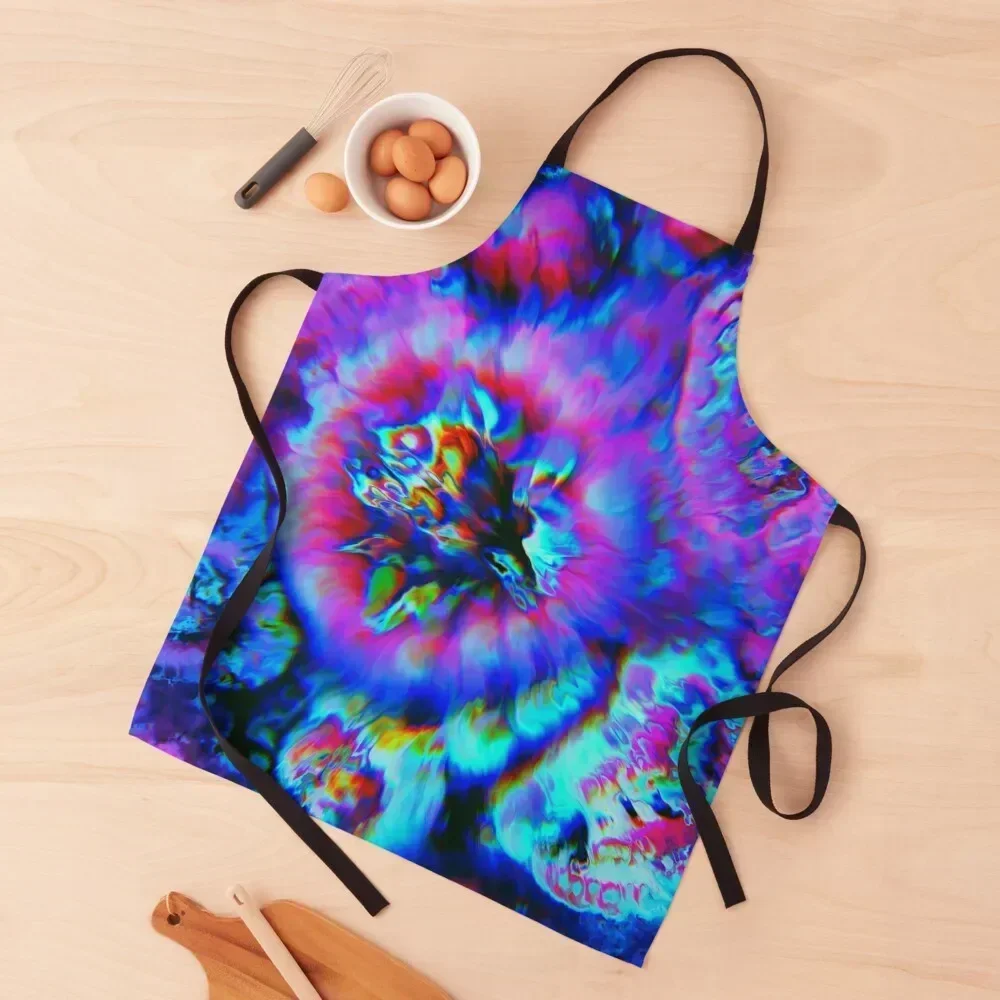 

Fractal Fantasy Tie Dye Geode Flower Apron chefs Men kitchen Kitchen Utensils kitchen clothes Apron