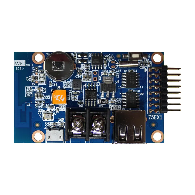 Huidu HD-WF1 WF2 WF4 Full Color Display Screen Pixel RGB HUB75 Port Controller LED Panel WiFi Wireless USB Disk Control LED Card