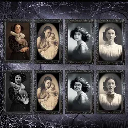 Halloween Decorations 3D Changing Face Moving Picture Frame Portrait Home Outside Horror Scary Wall Props for Halloween Party