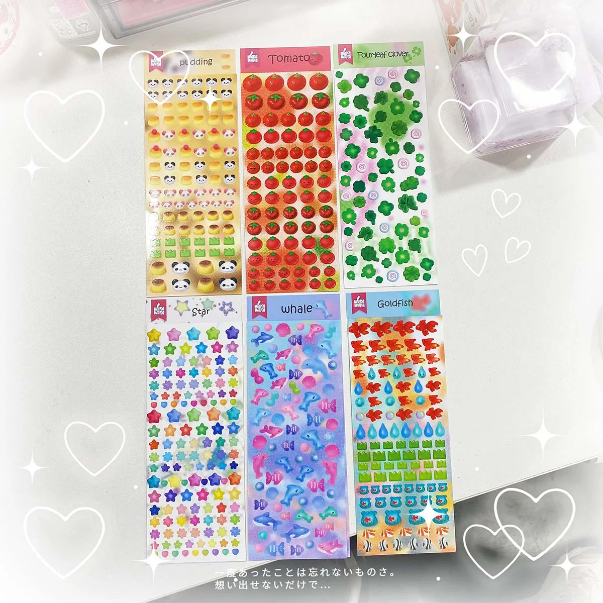 Cute Tomato Stickers Four-leaf Clover Deco Stickers for Scrapbooking Pudding Panda Diy Phone Laptop Decal Sticker