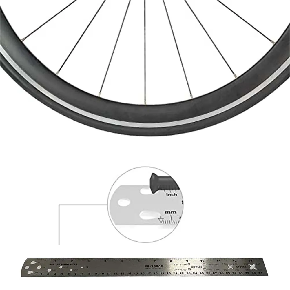 Cycle Maintenance Ruler Stainless Steel Ruler Enhances Safety And Ride Quality Accurate Spoke Measurement Stainless Steel