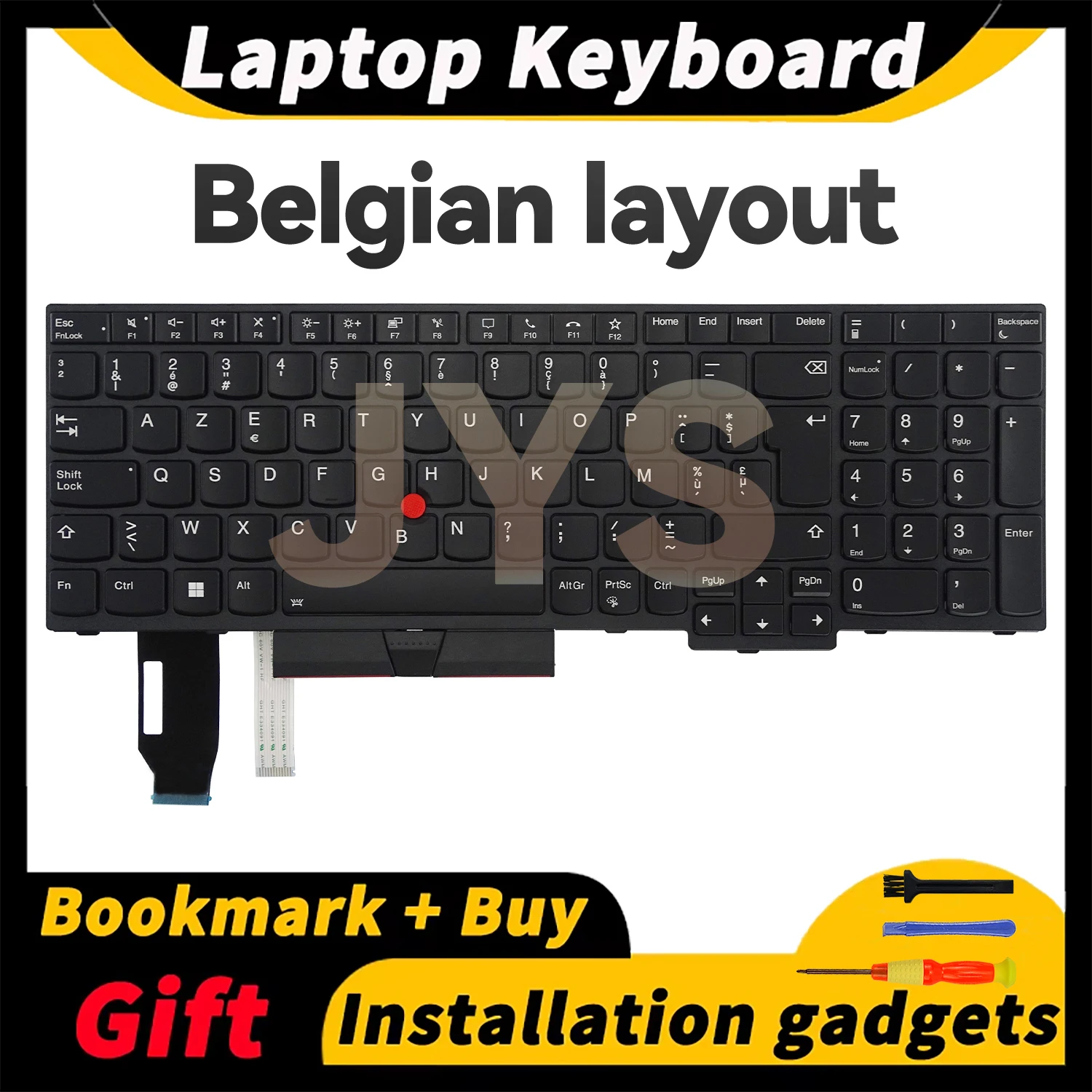 

Belgian layout keyboards internal Black For Lenovo ThinkPad T15 Gen1 Gen2/P15S Gen1 Gen2 laptop keyboard with backlit 5N20V7891