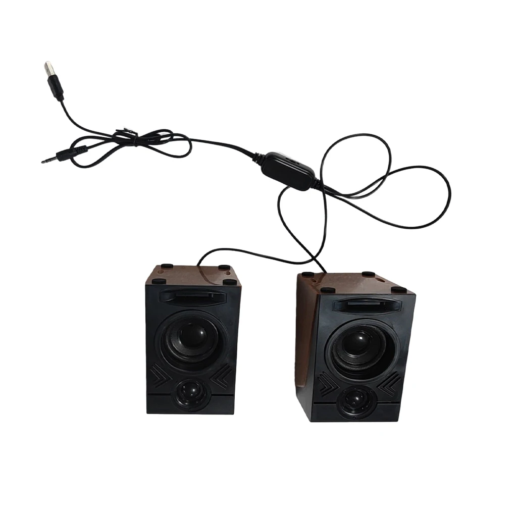 2 Pieces Computer Bass Speaker USB Wired Music Player Tool Multimedia Speakers PC Gaming Supply Sound Box Hotel Shop