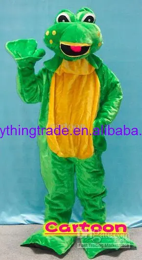 Sapo verde mascote fantasia de pelúcia para adultos, desenhos animados bonitos, vestido de Natal, halloween, novo, venda quente, espuma, fantasia