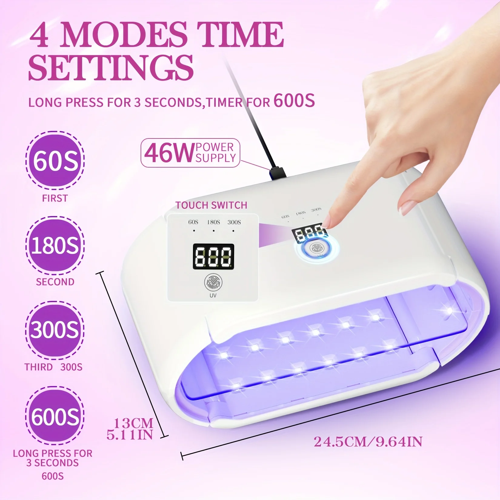 両面uvランプ-レジン硬化用-usプラグ-折りたたみ式-ポータブル-高速硬化-uvレジンランプ-レジンモールド-diy装飾ジュエリー用