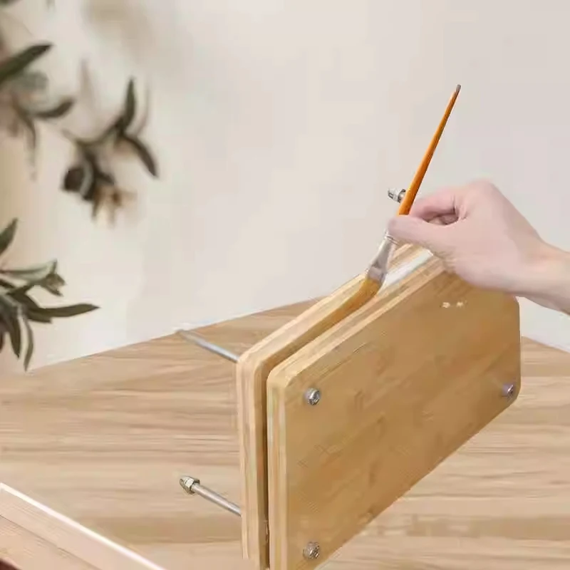 Handmade DIY Pine Wood Bookbinding Press Paper Embosser Handcrafted Bookbinding Tool Press Clamp Wooden Punching Machine