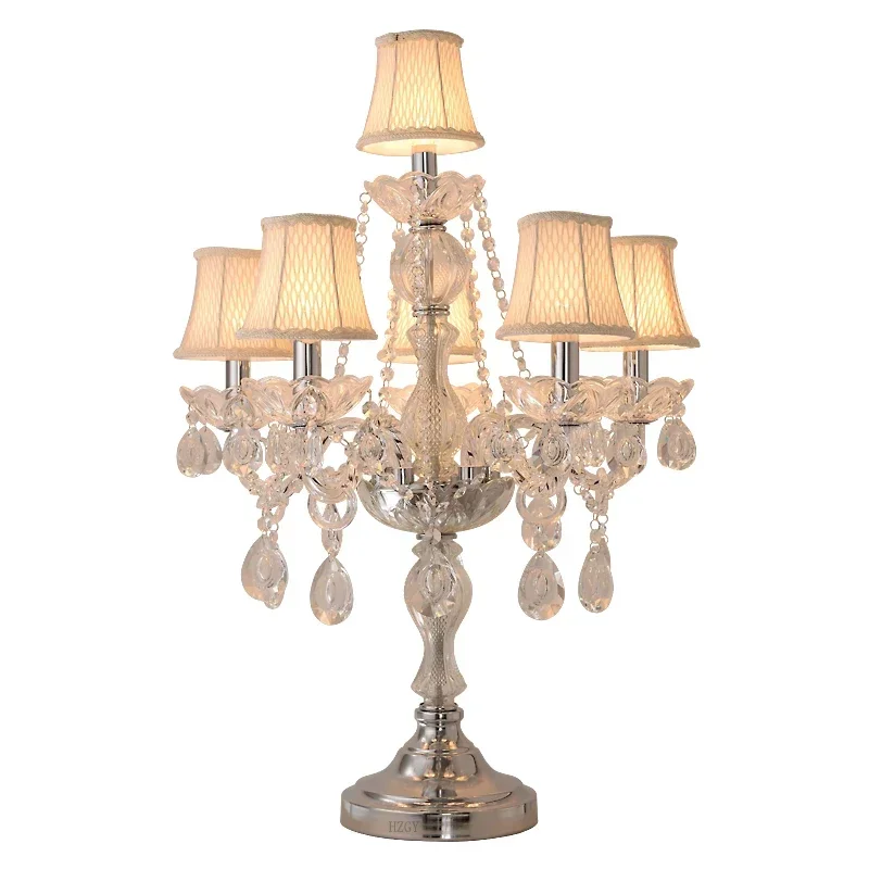 Living room crystal European style villa decoration lamps warm bedroom bedside American luxury fashion candle table lampLX102610