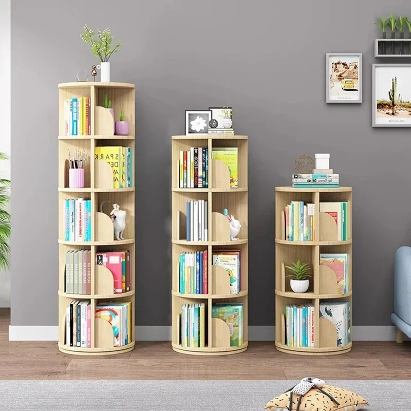 Rotating Corner Bookcase Storage Organizers Small Magazine Bookshelf Library Wooden libreria scaffale home furniture