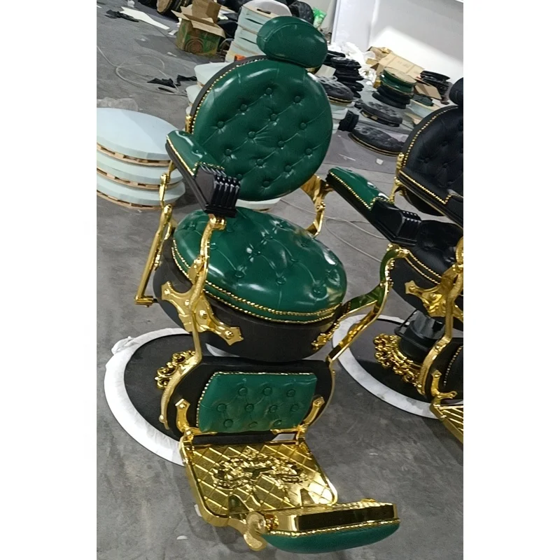 New Design Beauty Saloon Hairdressing Chair Classic Hair Salon Vintage Green Styling Barber Chair