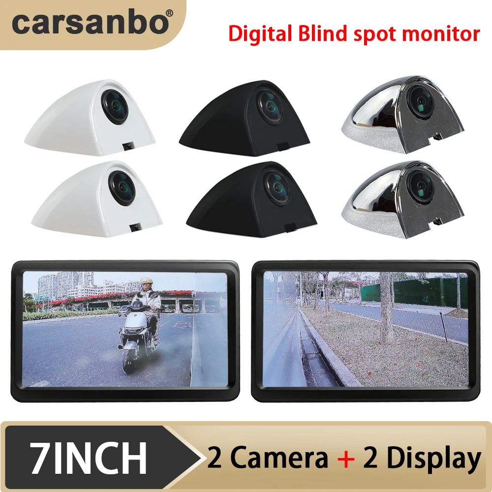 

Carsanbo Car Side View Camera System 1080P AHD Camera With 7-inch Ultra-thin Screen IPS Monitor For Sedan Pickup 2 Cam 2 Monitor