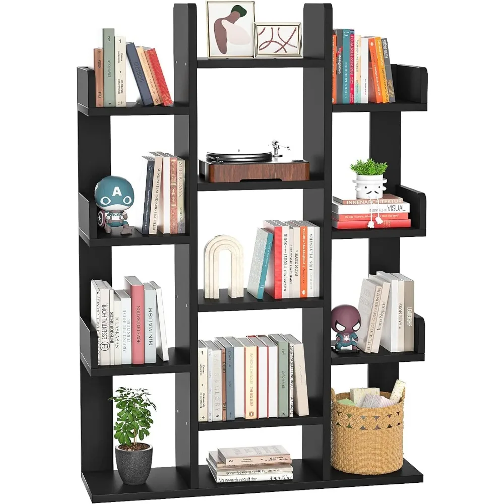 

Book Storage Display Cube Rack Organizers for Room Tree Shape Bookcase Storage Rack With 13 Compartments Desk Organizing Shelf