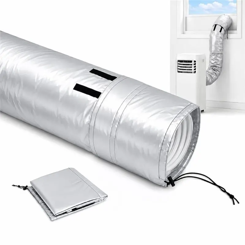 A02M-4-Layer Aluminum Foil Insulation Sleeve For Portable AC Hose, Exhaust Wrap Cover For 5