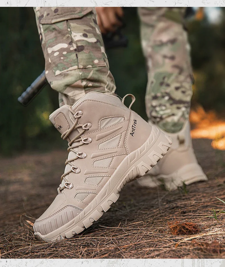 Herren Neue Armee-Stiefel Outdoor Ultraleichte Rutschfeste Schnelleinsatz-Knöchelstiefel Taktische Stiefel für Camping Arbeit Wasserdichte Jagdstiefel – Detail 20