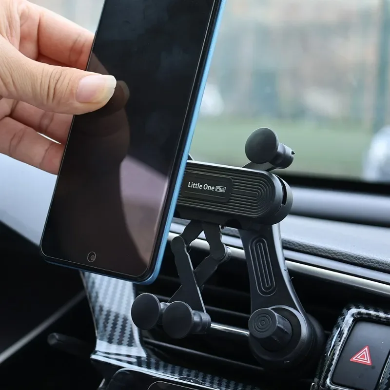 Car Air Outlet Phone Holder Auto Air Vents Hook Fixed Navigation Bracket Anti Shake Gravity Holder Extendable Mobile Phone Stand