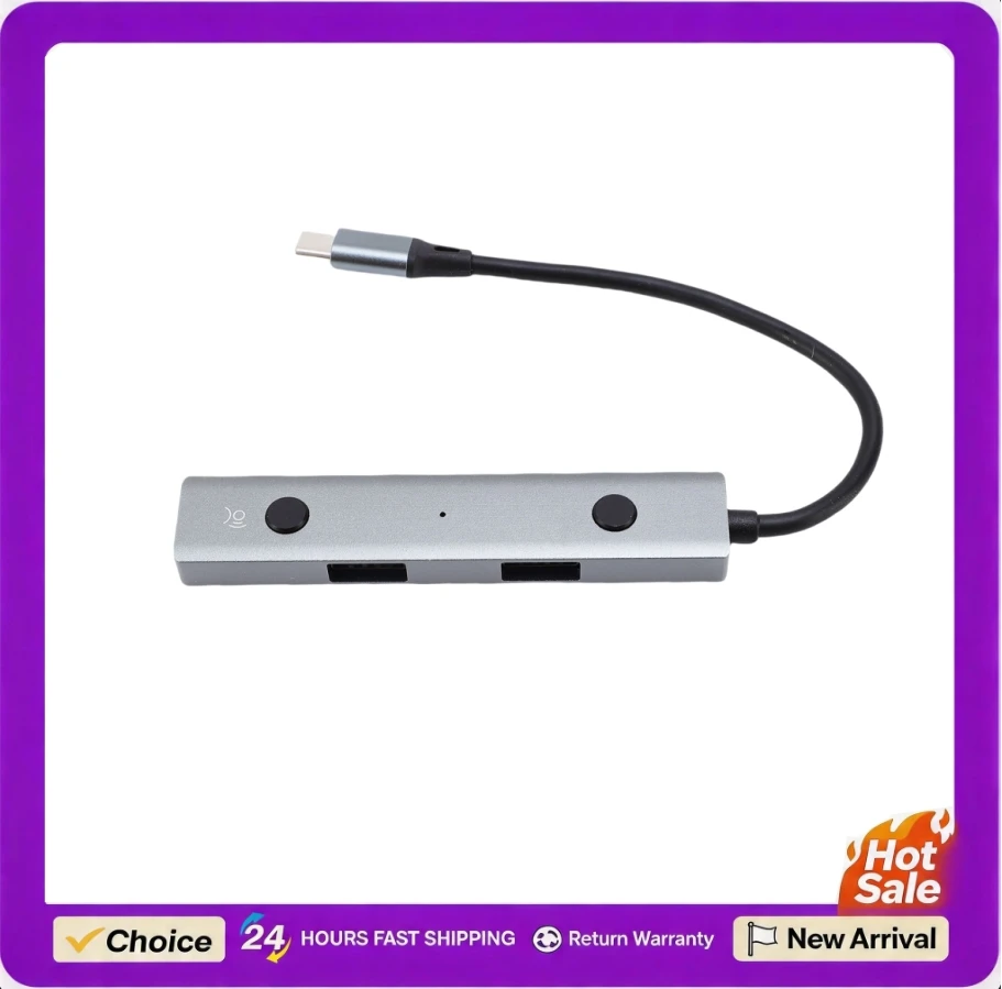 

AI Powered USB Hub for Laptops Desktops Tablets USB Hub with AI Voice Transcription Type C to USB2.0 Voice Control AI Tools